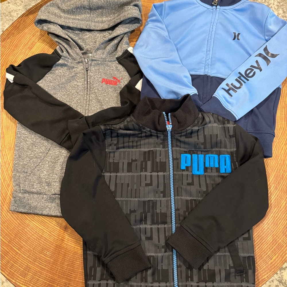 Puma and Hurley Kids' Black and Blue Hoodie & Warm Up Jackets